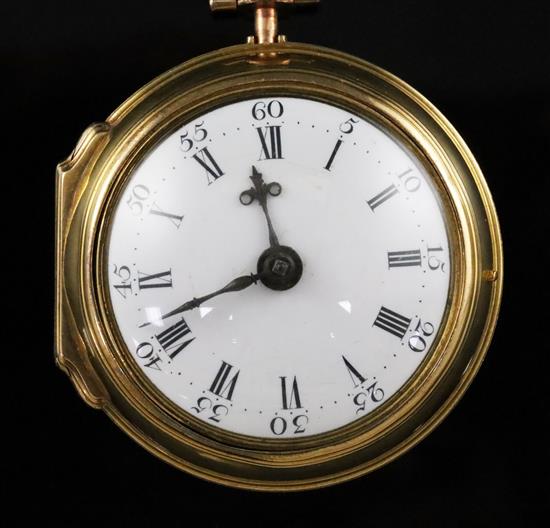 William Adcock, London, a George III gold pair-cased keywind verge pocket watch, No. 6760,